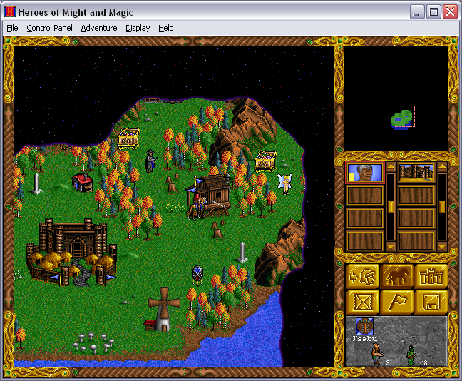 Heroes of Might and Magic (Windows) screenshot: World view