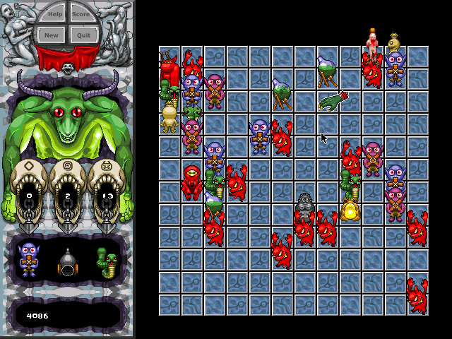 Diabolika 2: The Devil's Last Stand (Windows) screenshot: The board fills up in short order