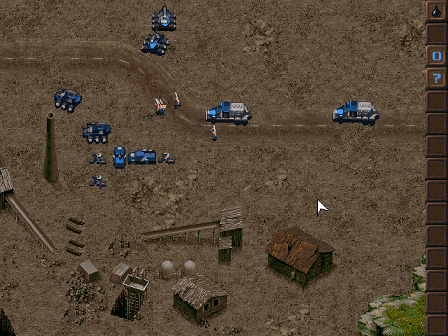 KKND: Krush Kill 'N Destroy (DOS) screenshot: Protect the convoy.