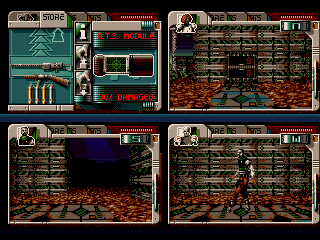 Hired Guns (Amiga) screenshot: A D.T.S. Module, this should give us a map