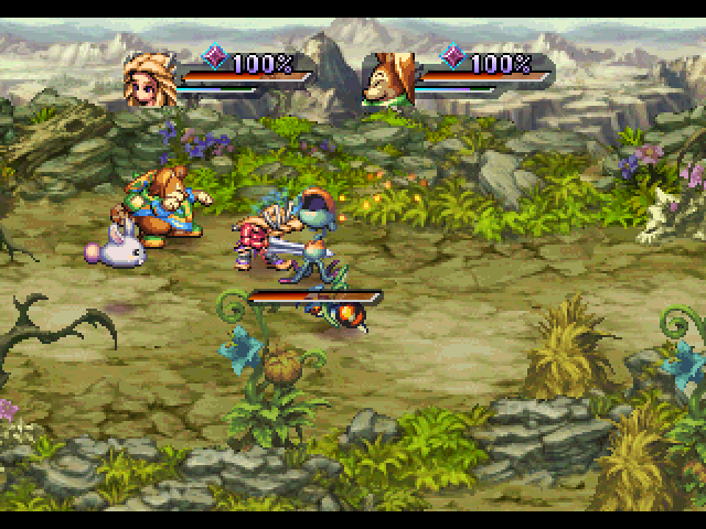 Legend of Mana (PlayStation) screenshot: Battle alongside Niccolo