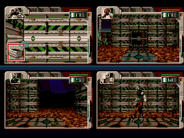 Hired Guns (Amiga) screenshot: An item on the ground can be picked up