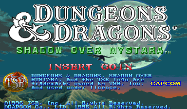 Dungeons & Dragons: Shadow Over Mystara (Arcade) screenshot: Title screen