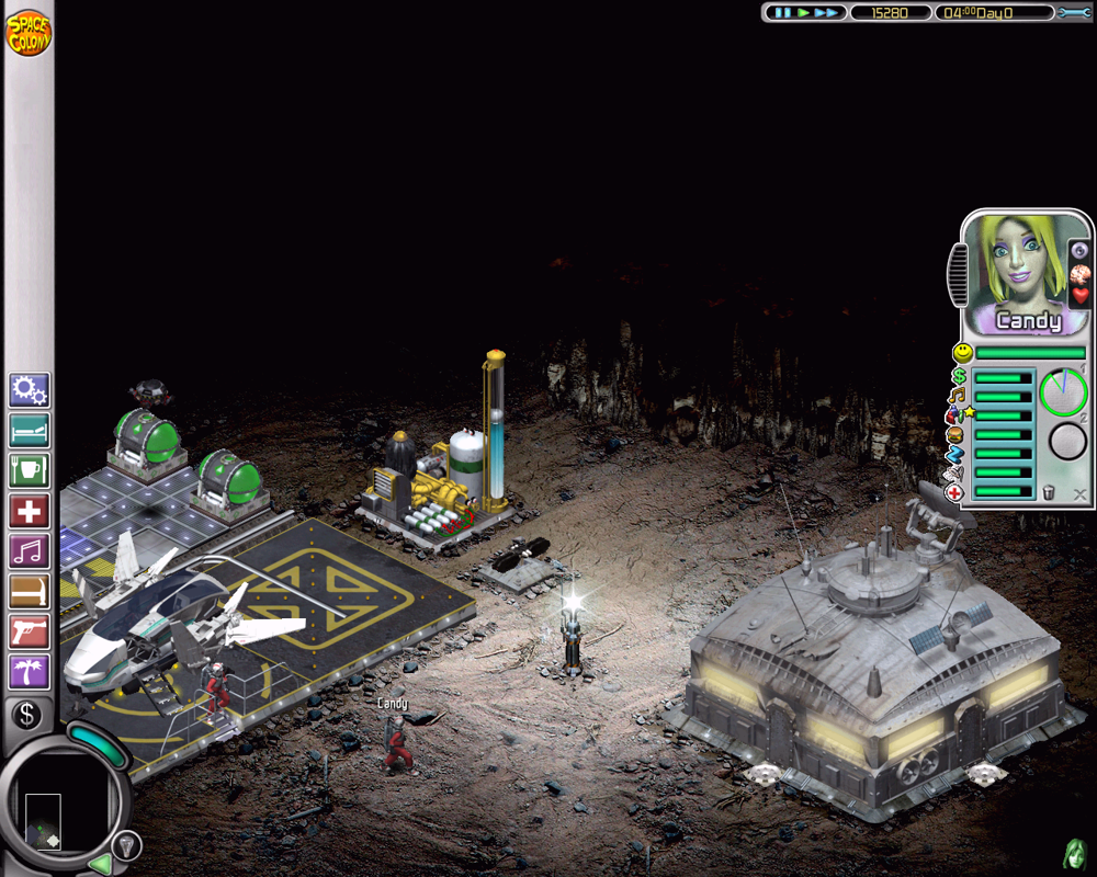 Space Colony (Windows) screenshot: Arriving on Planet Surface