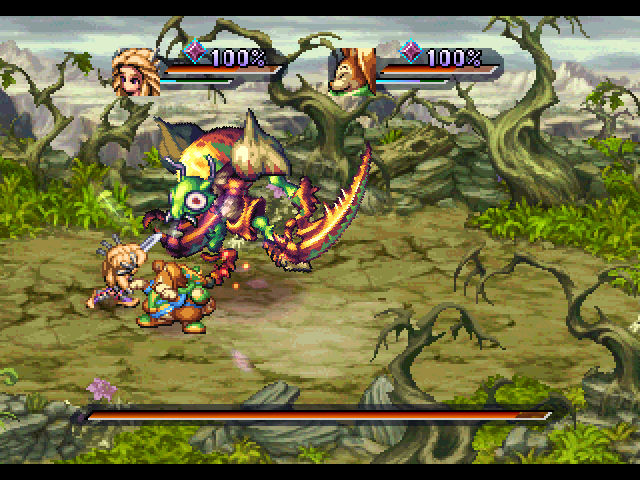 Legend of Mana (PlayStation) screenshot: Boss fight