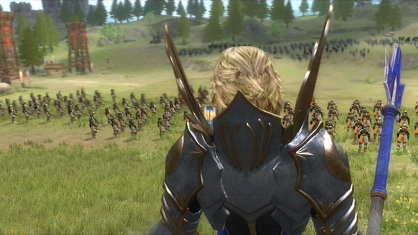 N3: Ninety-Nine Nights (Xbox 360) screenshot: Speaking to your troops before a battle