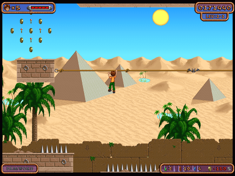 Bud Redhead: The Time Chase (Windows) screenshot: Climbing Around Egypt