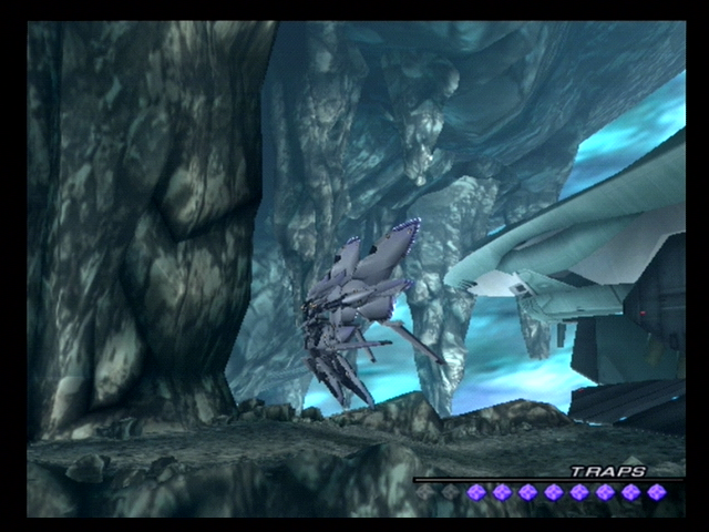 Xenosaga: Episode III - Also Sprach Zarathustra (PlayStation 2) screenshot: Heading out in an E.S. to explore the area.