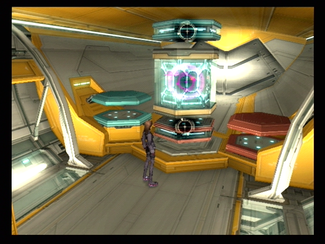 Xenosaga: Episode III - Also Sprach Zarathustra (PlayStation 2) screenshot: There's a variety of puzzles to get past; here's an easy one to get started.