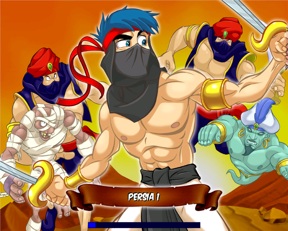 Billy Blade: Temple of Time (Windows) screenshot: Persian Costume and Enemies