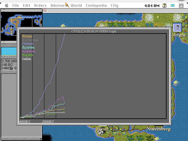 Sid Meier's Civilization (Macintosh) screenshot: Retiring for now