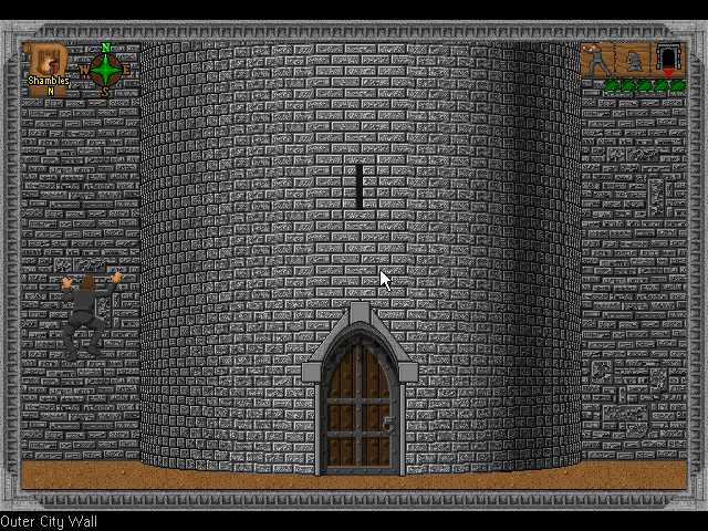 Shadows of Cairn (DOS) screenshot: You can climb walls...