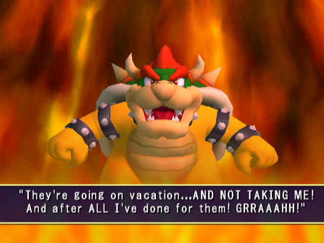 Mario Party 7 (GameCube) screenshot: Introduction: Bowser is upset as always!