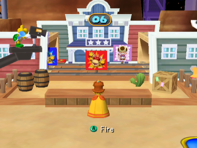 Mario Party 7 (GameCube) screenshot: Daisy found a bonus game, shoot the targets!