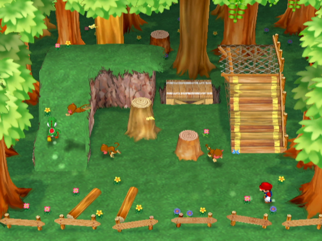 Mario Party 7 (GameCube) screenshot: Minigame; don't get caught by the monkeys!