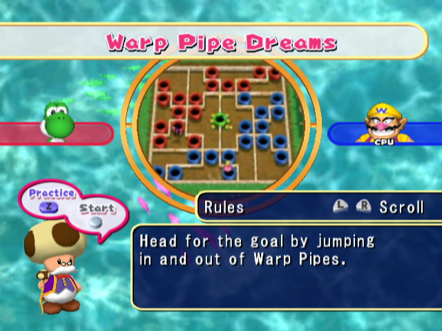 Mario Party 7 (GameCube) screenshot: Instructions for a minigame