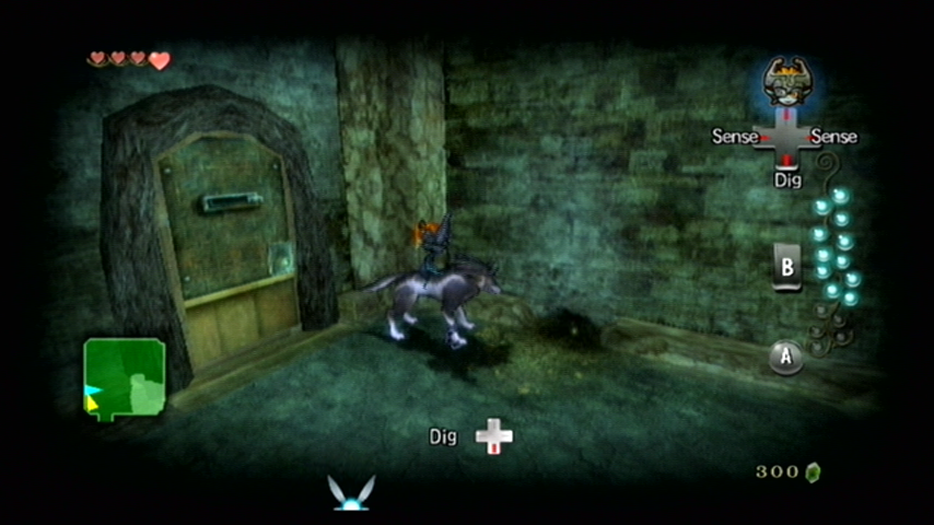 The Legend of Zelda: Twilight Princess (Wii) screenshot: While a wolf you can use your enhanced senses to locate things.