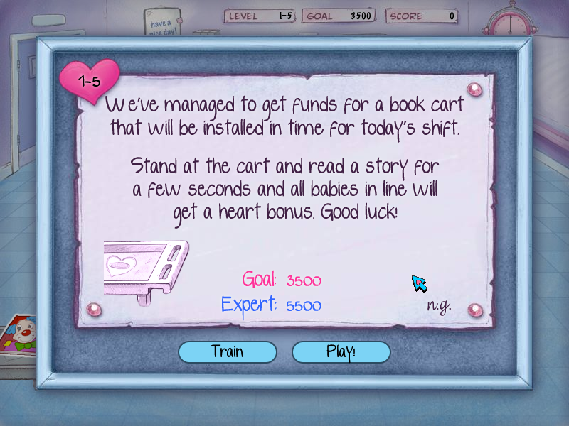Carrie the Caregiver: Episode 1 - Infancy (Windows) screenshot: Each level starts with information about the level