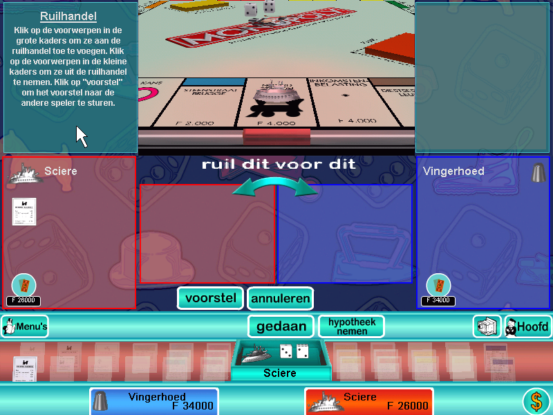Monopoly (Windows) screenshot: Suggest trades with other players.