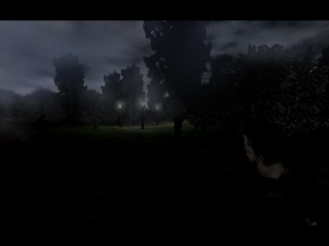 Lost in the Nightmare (Windows) screenshot: The surroundings look very dark, but it is difficult to get lost.