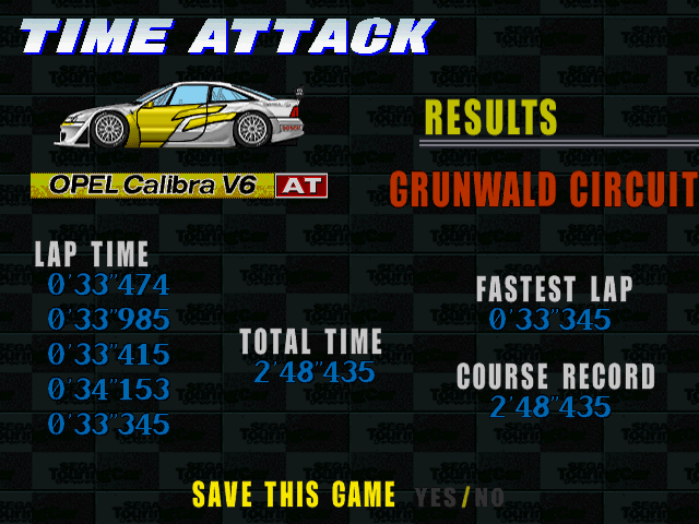 SEGA Touring Car Championship (Windows) screenshot: Race stats