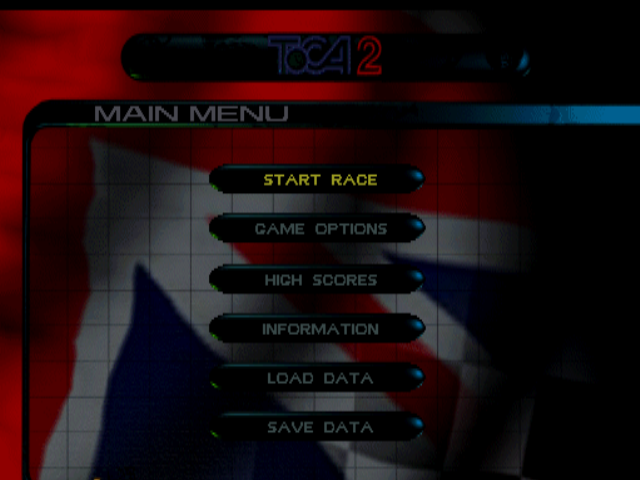 TOCA 2: Touring Car Challenge (PlayStation) screenshot: Menu screen