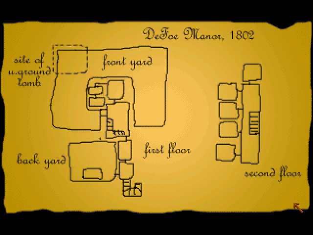 5 Days a Stranger (Windows) screenshot: A map of the mansion