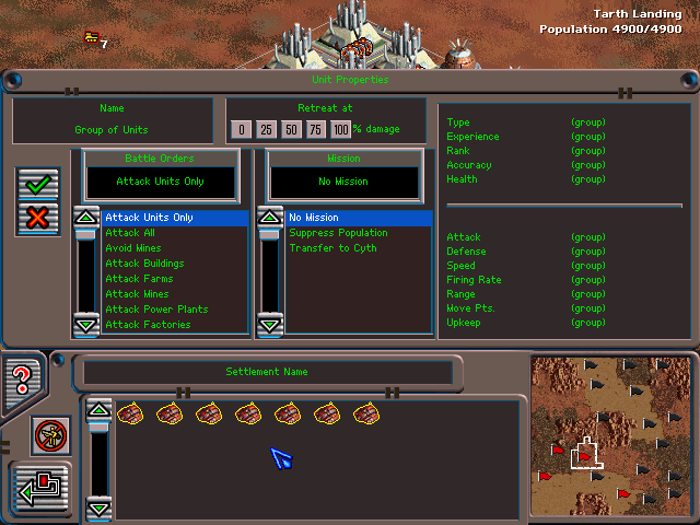 Deadlock II: Shrine Wars (Windows) screenshot: Give your units orders from here.