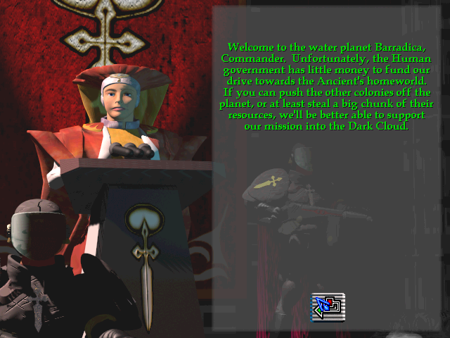 Deadlock II: Shrine Wars (Windows) screenshot: A Shrine Wars campaign briefing