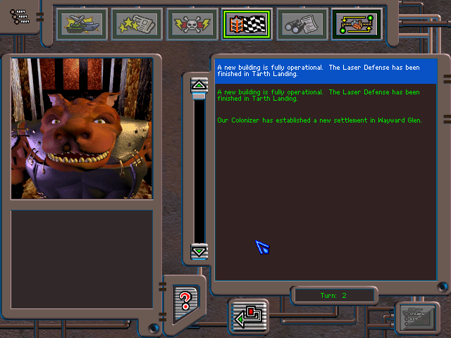 Deadlock II: Shrine Wars (Windows) screenshot: An event log appears at the end of each turn.
