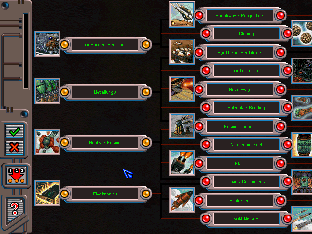 Deadlock II: Shrine Wars (Windows) screenshot: Research 48 technologies.