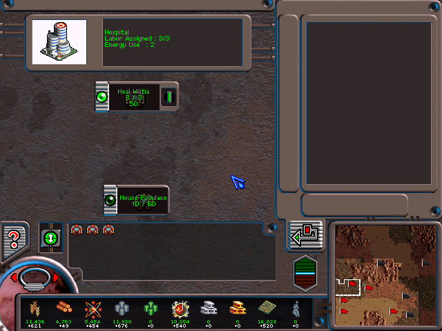 Deadlock II: Shrine Wars (Windows) screenshot: Select what your colonists will do in this building from here.