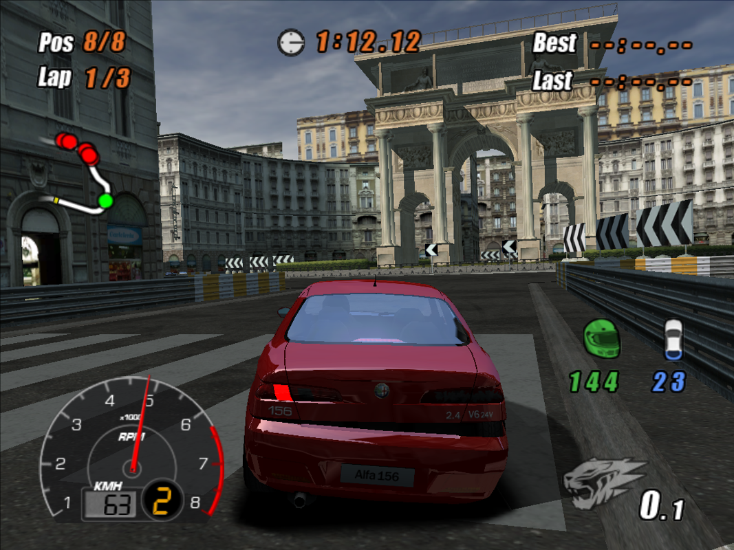 Alfa Romeo Racing Italiano (Windows) screenshot: Hey I remember this track from another game... Test Drive 5!