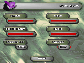 VR Soccer '96 (PlayStation) screenshot: Audio Visual