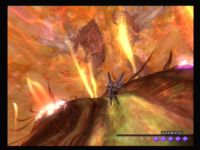 Xenosaga: Episode III - Also Sprach Zarathustra (PlayStation 2) screenshot: Piloting an E.S. into the unknown.