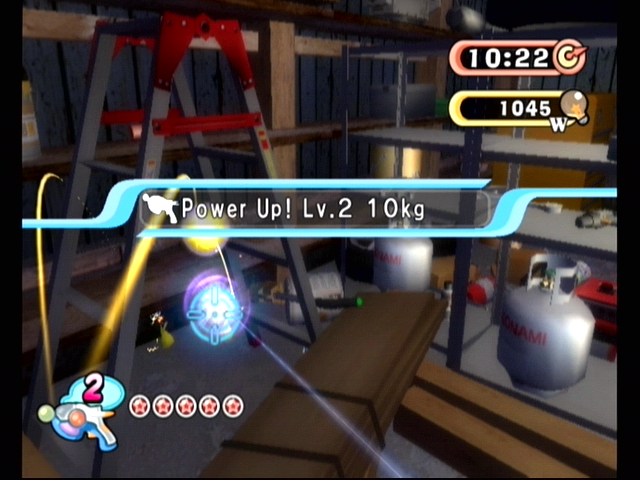 Elebits (Wii) screenshot: Collect enough Elebits and your zapper becomes more powerful.