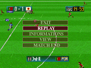 Hyper Formation Soccer (PlayStation) screenshot: Pause Menu