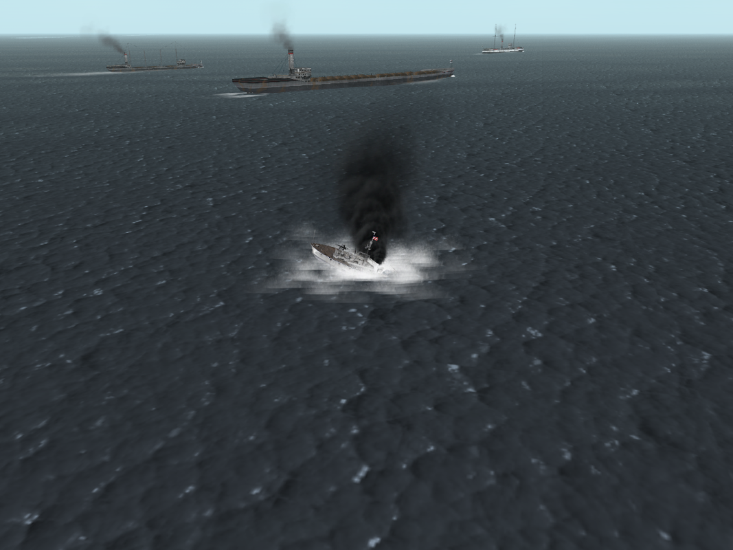 Enigma: Rising Tide (Windows) screenshot: Do not take on large battleships with it by charging them.
