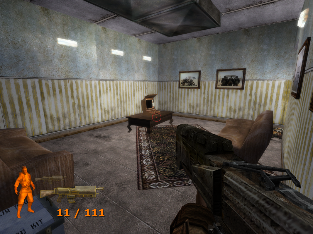World War Zero: Iron Storm (Windows) screenshot: Even in the thick of battle some people must have their creature comforts.