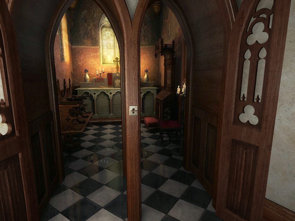 The Secrets of Da Vinci: The Forbidden Manuscript (Windows) screenshot: Valdo finally unlocks the door to the chapel.