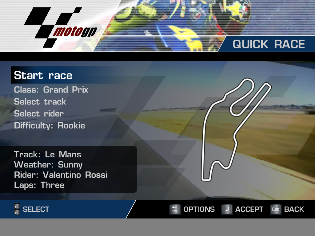 MotoGP: Ultimate Racing Technology 3 (Windows) screenshot: Track selection in the Grand Prix mode