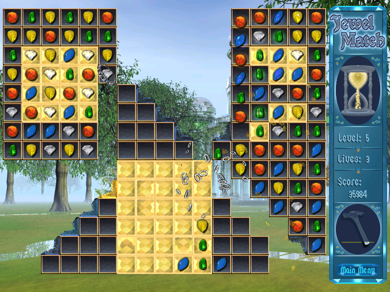 Jewel Match (Windows) screenshot: On this occasion, that frees up the rest of the screen