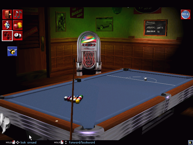 Jimmy White's 2: Cueball (Windows) screenshot: Panning round the pool table.