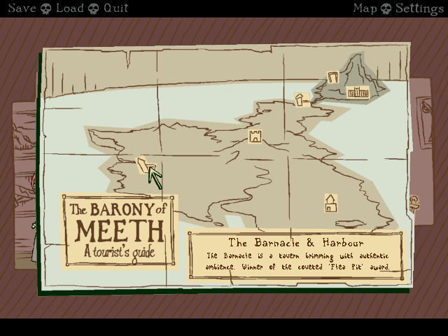 Nelly Cootalot: Spoonbeaks Ahoy! (Windows) screenshot: The map used to travel to the different locations.