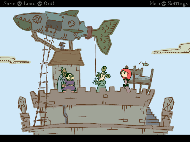Nelly Cootalot: Spoonbeaks Ahoy! (Windows) screenshot: Meeting with some ladies.