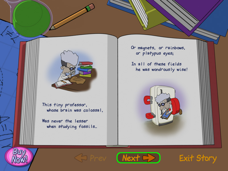 Professor Fizzwizzle (Windows) screenshot: The plot unfolds, in rhyme.