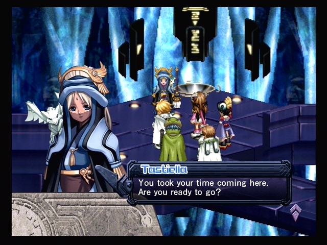Ar tonelico: Melody of Elemia (PlayStation 2) screenshot: We got here as quick as we could, they are monsters in the way!