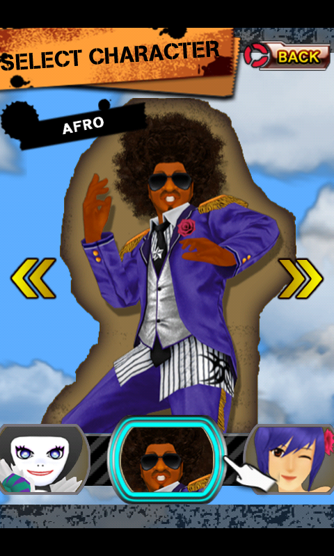 Dance Dance Revolution S (Android) screenshot: Character selection
