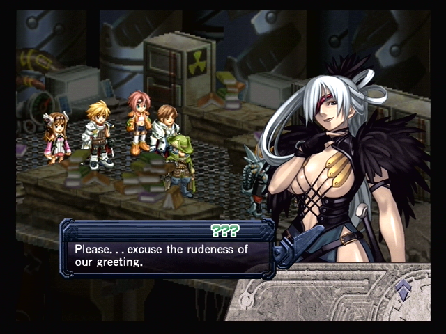 Ar tonelico: Melody of Elemia (PlayStation 2) screenshot: Strange characters always drop in unexpected...