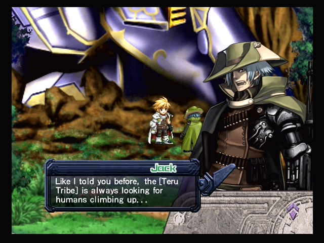 Ar tonelico: Melody of Elemia (PlayStation 2) screenshot: My airship crashed; how will I get back home?